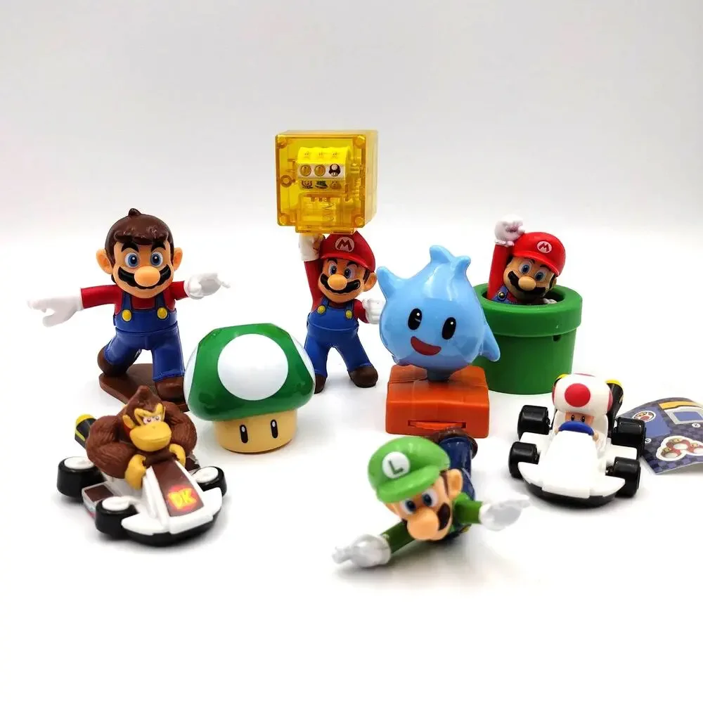 8 Pc Super Mario Toy Lot Luigi Donkey Kong Toad Lumalee Action Figures Nintendo
